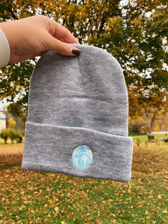 Earth Embroidered Beanie