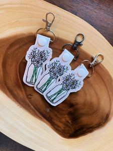 Mason Jar Flowers Keychain