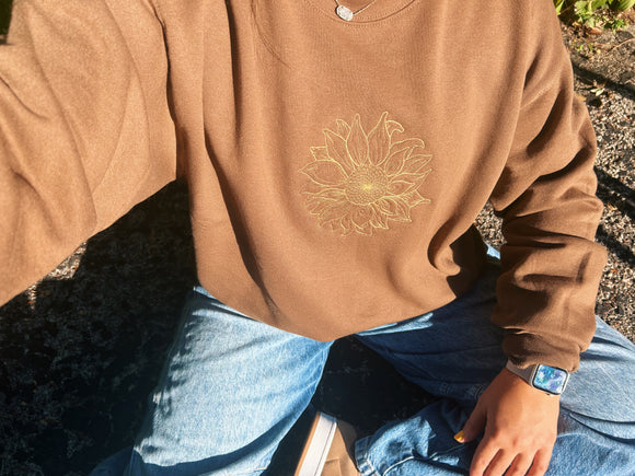 Sunflower Outline Crewneck