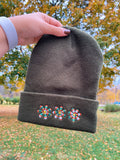 Flower Power Embroidered Beanie