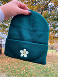 Groovy Flower Embroidered Beanie