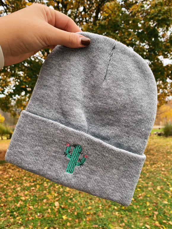 Cactus Embroidered Beanie