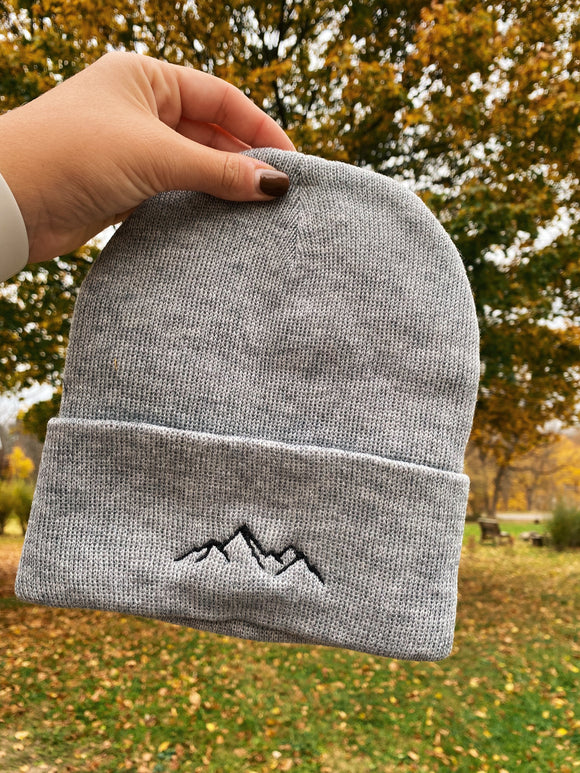 Mountains Embroidered Beanie