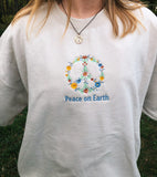 Peace on Earth Embroidered Crewneck