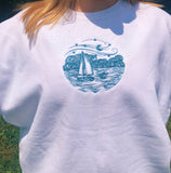 Sailboat Embroidered Crewneck